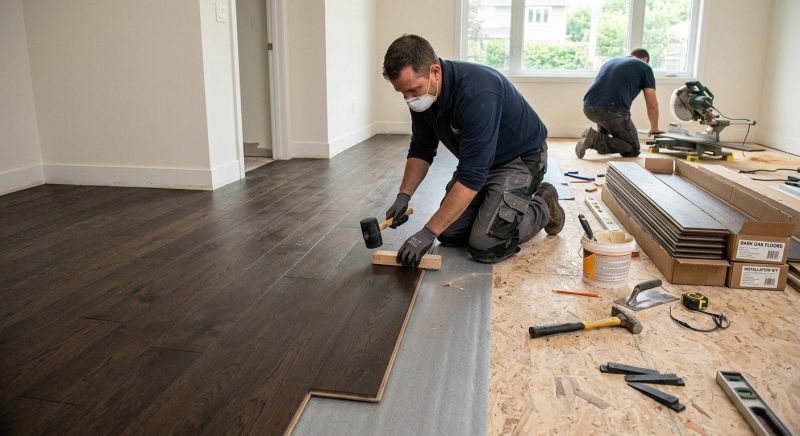 Dark Wood Floor Installation in York, PA